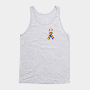 Rainbow flag ribbon LGBTQ gay rights equality Tank Top